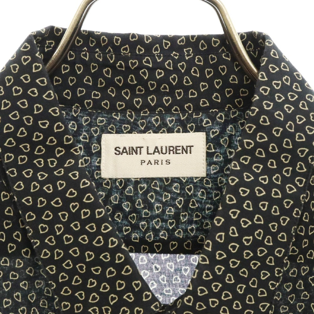 SAINT LAURENT PARIS(サンローランパリ) ハート柄 長袖ボタンダウンシャツ ブラック 564172 Y242V