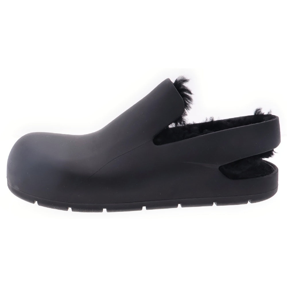 BOTTEGA VENETA(ボッテガヴェネタ) PUDDLE FLAT SANDANL COZY MATT RUBBER ラバーファー サンダル スリッポン ブラック