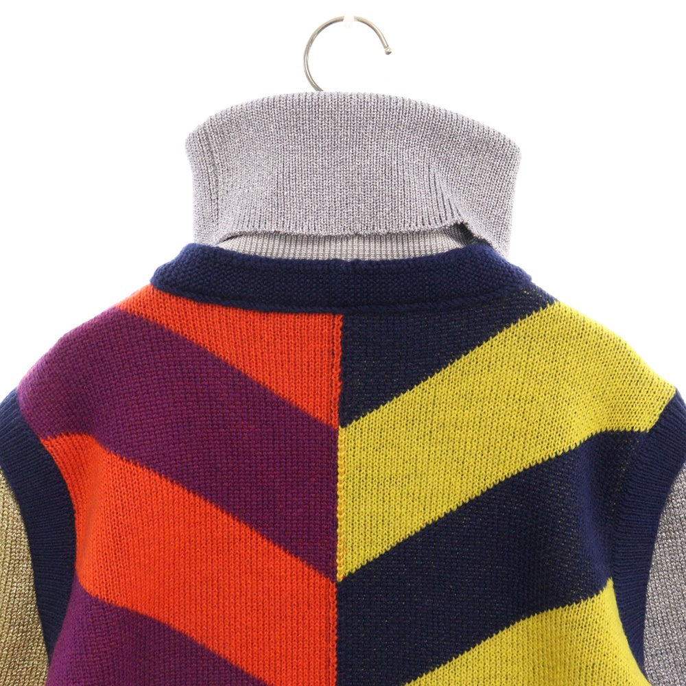 GUCCI(グッチ) Logo Jacquard Knitted Vest ベスト切替 タートルネック 長袖ラメニットセーター マルチ 724770 XKCWH