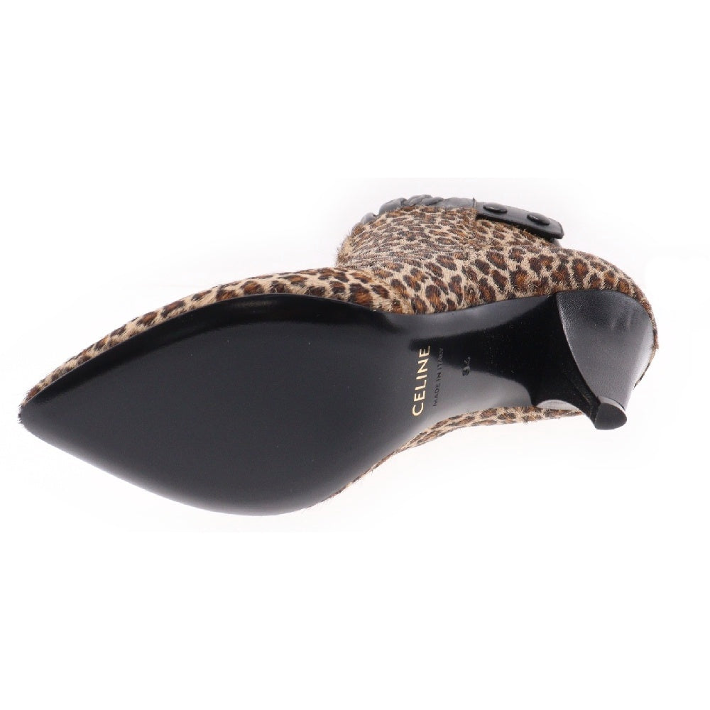 CELINE(セリーヌ) LEOPARD PRINT PONY HAIR CALF BOOT レオパード柄 ポニーヘアレザー ショートブーツ ブラウン/ブラック レディース
