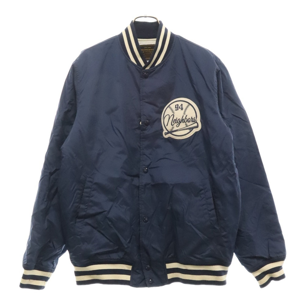 NEIGHBORHOOD(ネイバーフッド) 15SS B.B. N-JKT スタジアムジャケット ワッペン付き フライト ボンバー ジャケット 151TNSH-JKM04 ネイビー