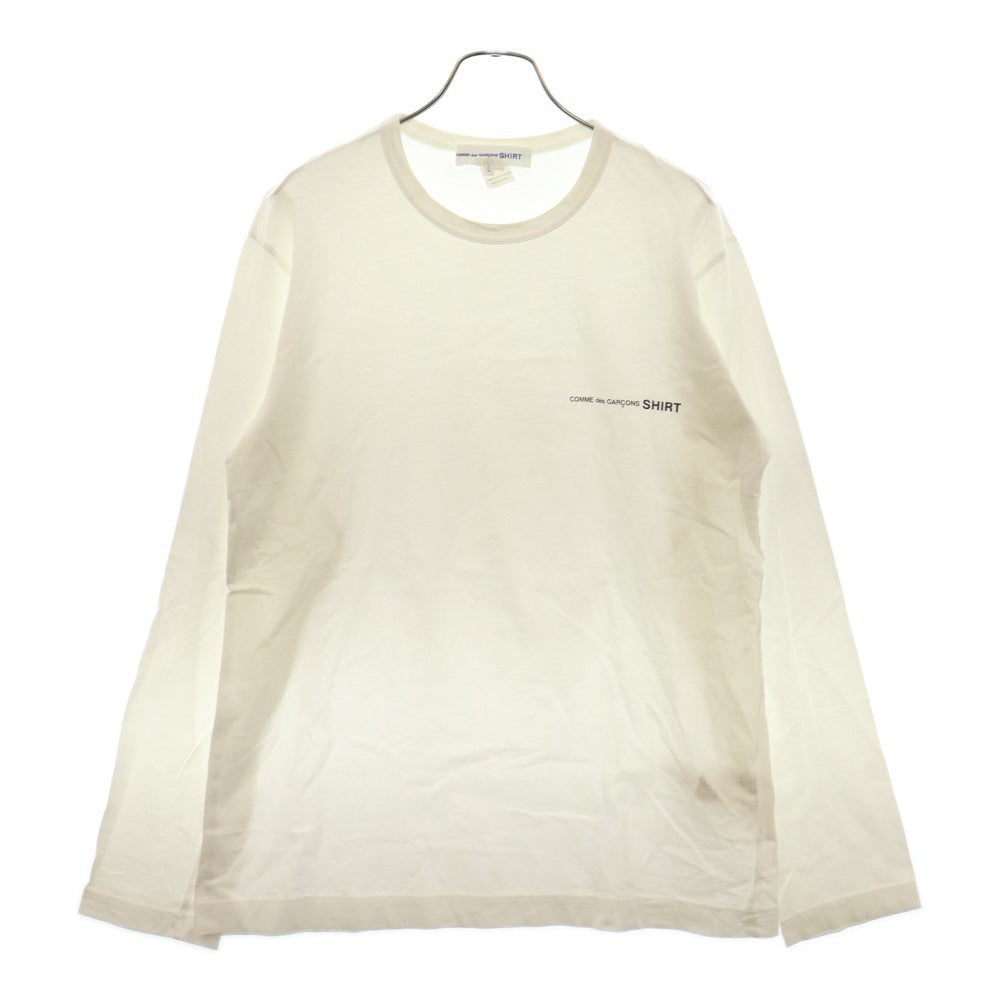 COMME des GARCONS SHIRT(コムデギャルソンシャツ) 20SS ロゴプリント コットン クルーネック 長袖Tシャツ カットソー ホワイト S28118