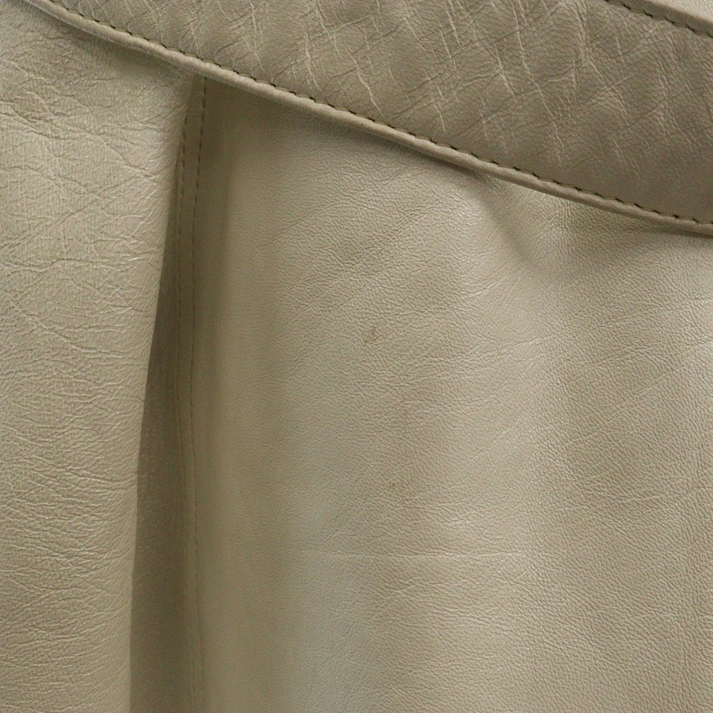 CHROME HEARTS(クロムハーツ) 8BTN LEATHER COAT クロスボールボタン スリムデザイン レザーコート ホワイト