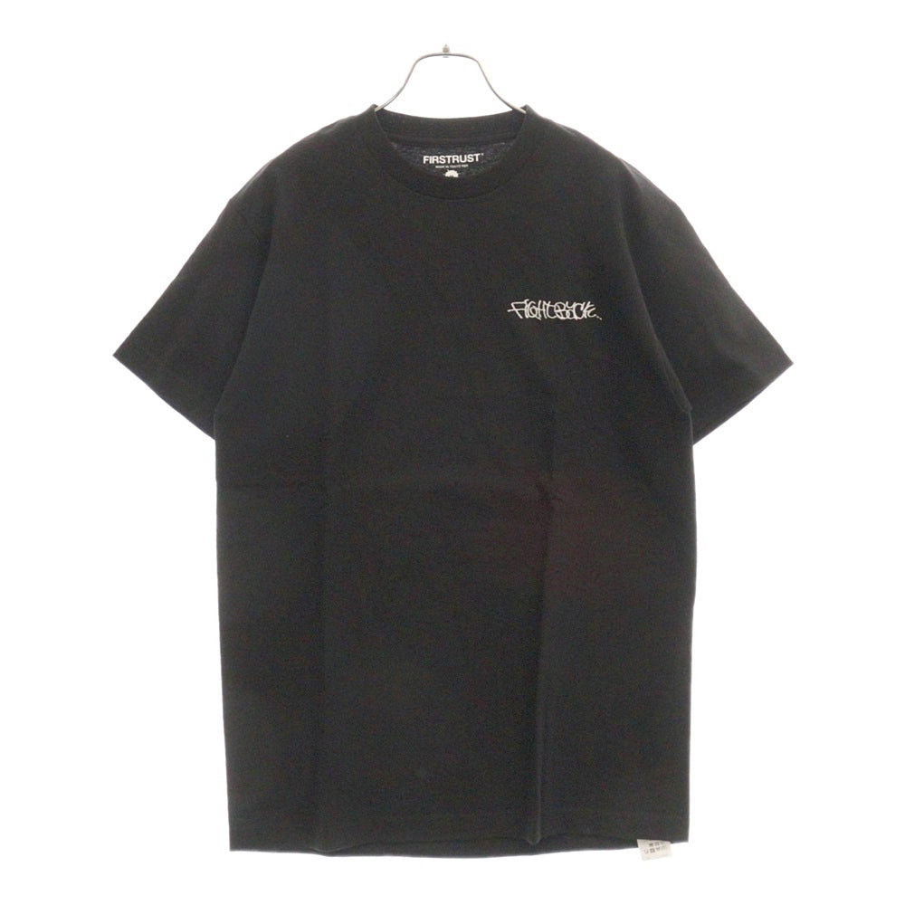FIRSTRUST(ファーストラスト) FIGHT BACK 刺繍 半袖Tシャツ ブラック