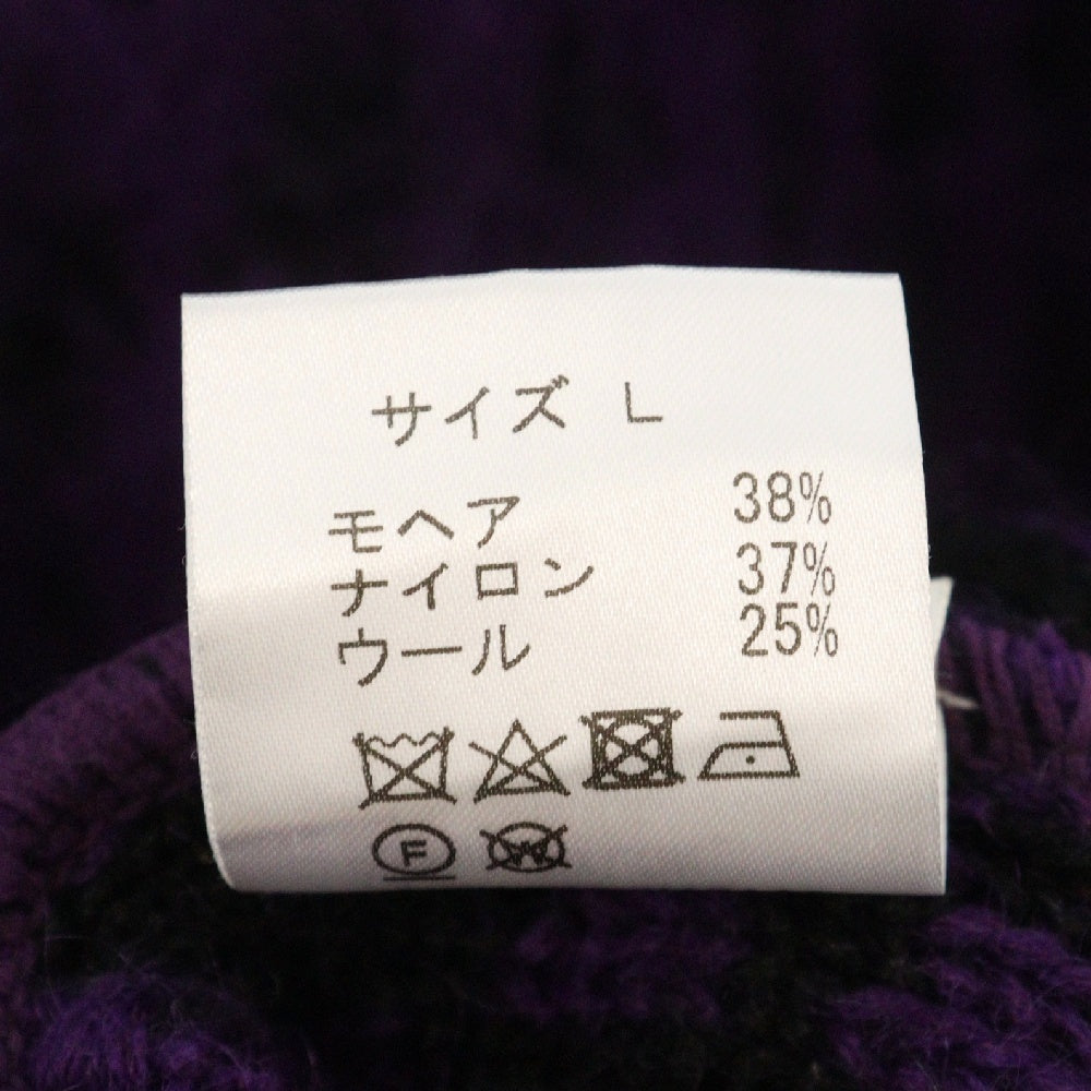 WACKO MARIA(ワコマリア) 22AW LEOPARD HEAVY MOHAIR CARDIGAN レオパード モヘアカーディガン 22FW-WMK-KN07 パープル