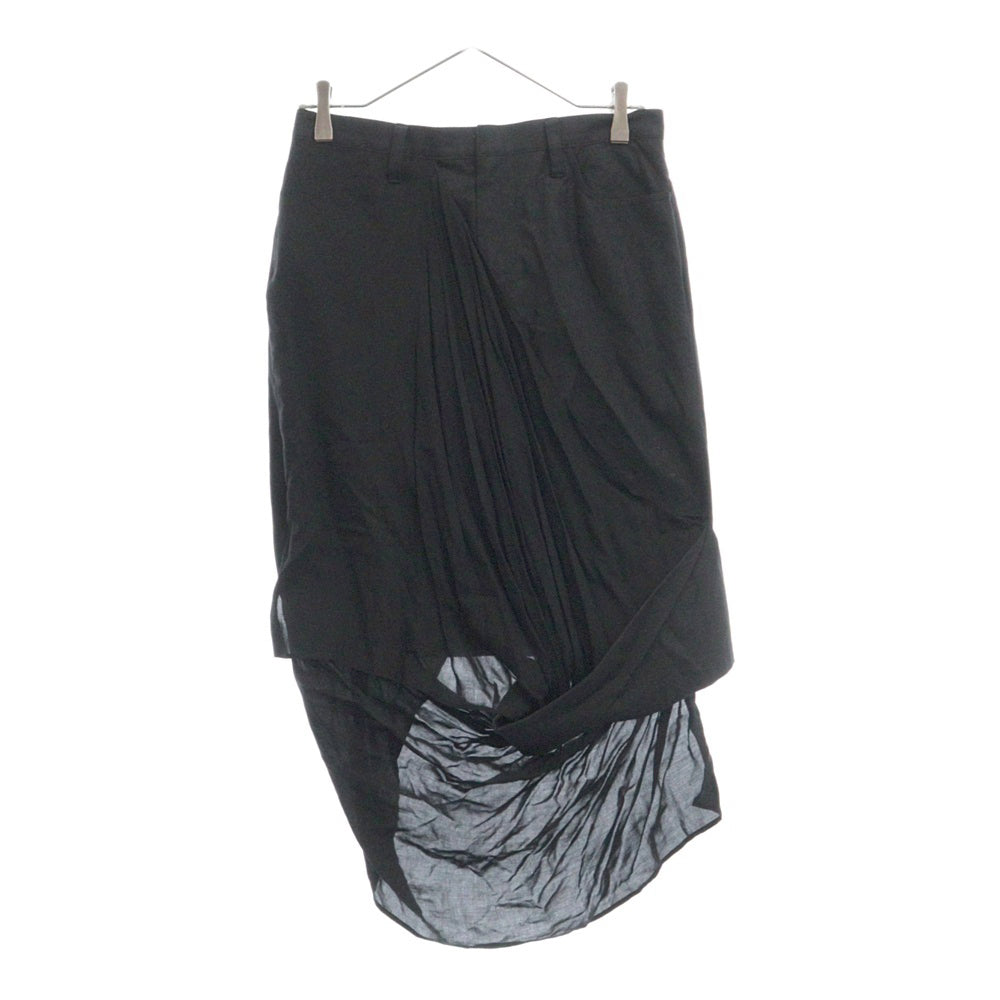Yohji Yamamoto FEMME(ヨウジヤマモトファム) 13SS シアードッキングデザイン コットン タイトスカート ブラック レディース FX-S02-804