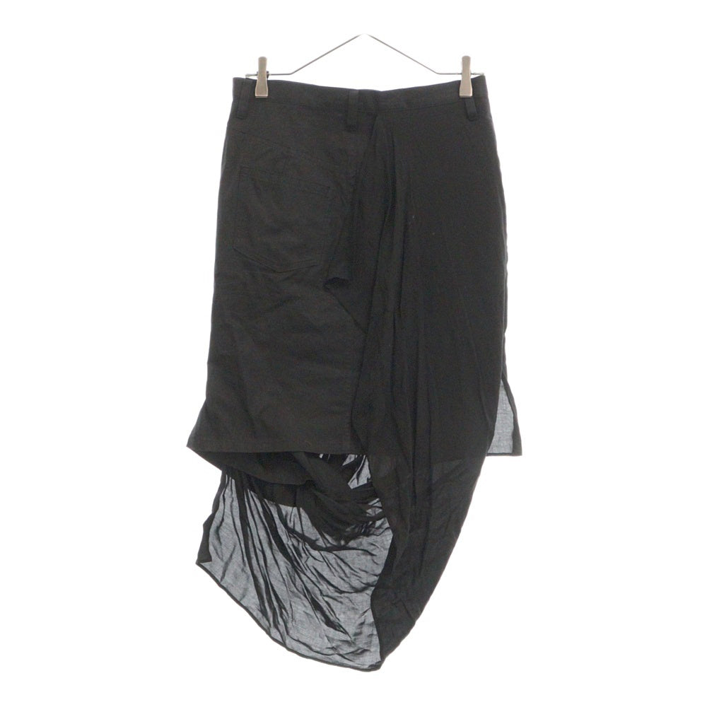 Yohji Yamamoto FEMME(ヨウジヤマモトファム) 13SS シアードッキングデザイン コットン タイトスカート ブラック レディース FX-S02-804