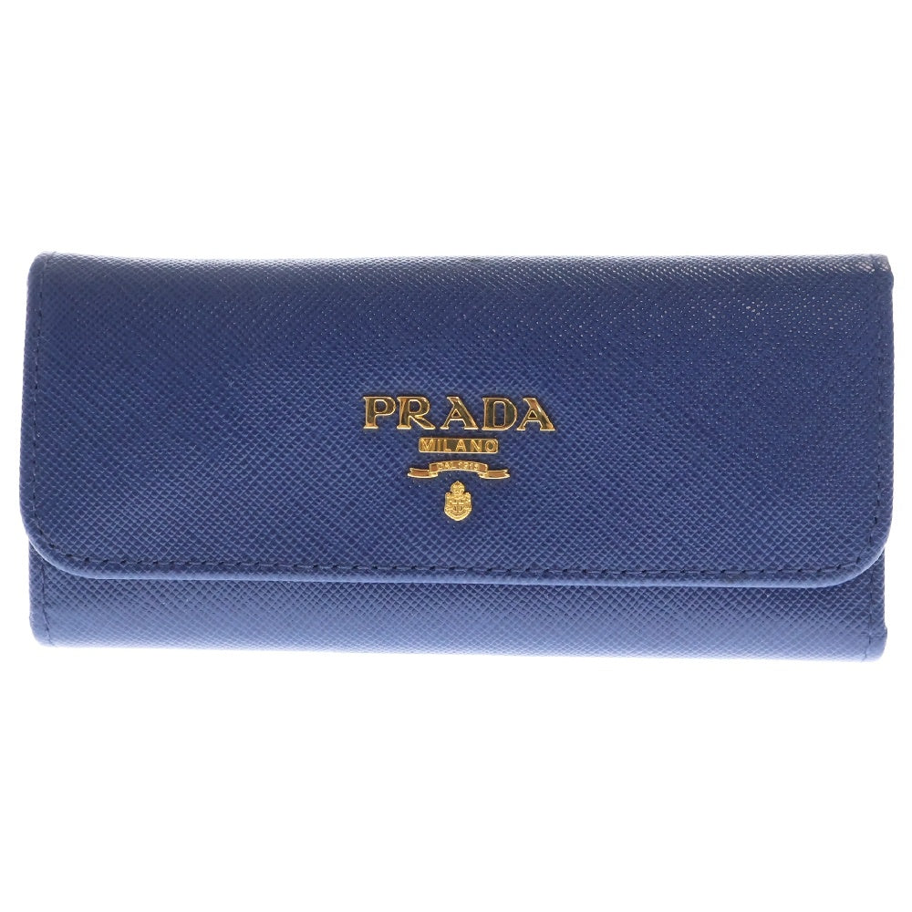 PRADA(プラダ) サフィアーノ レザー 型押しロゴ キーケース 1M0223 ネイビー