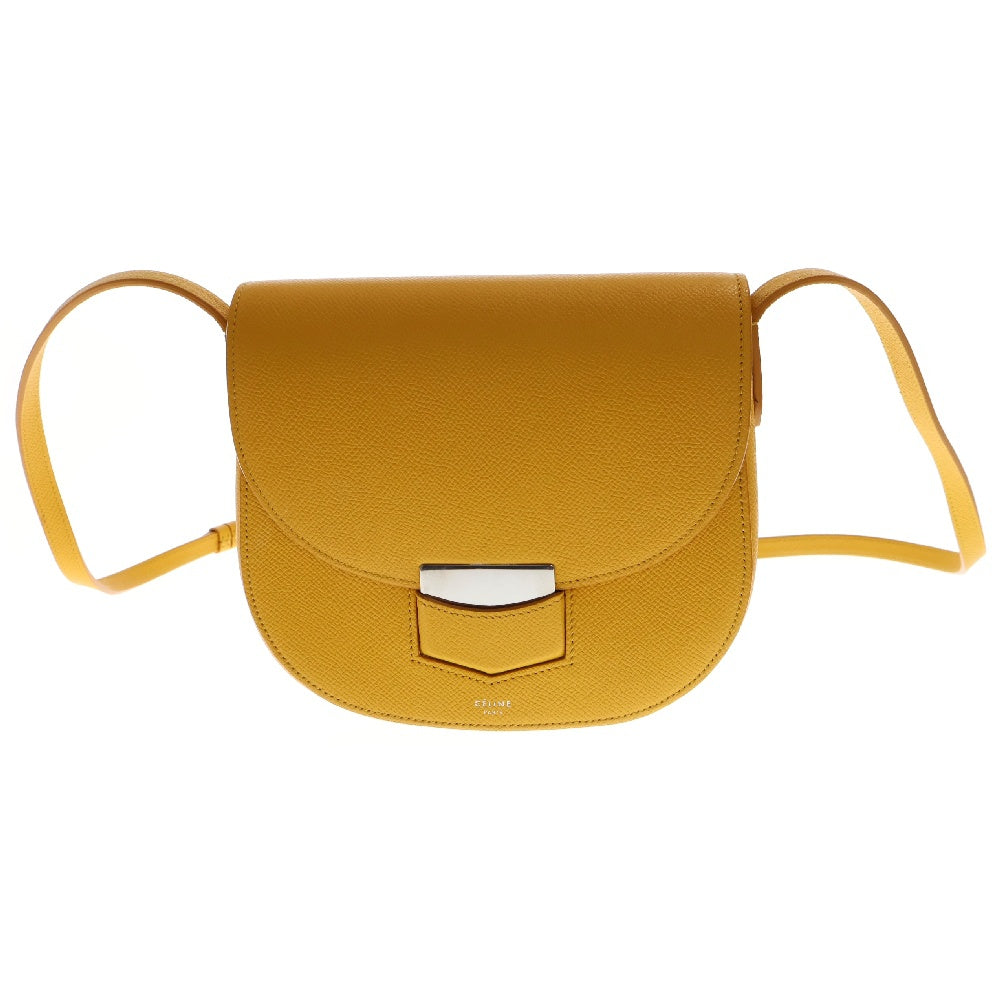 CELINE(セリーヌ) トロッター レザー スモール ショルダーバッグ マスタードイエロー レディース
