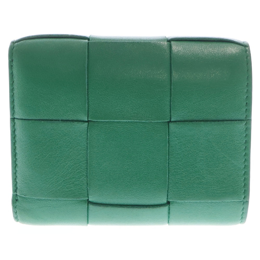 BOTTEGA VENETA(ボッテガヴェネタ) イントレチャート レザー 三つ折り財布 コンパクトウォレット グリーン P01672077