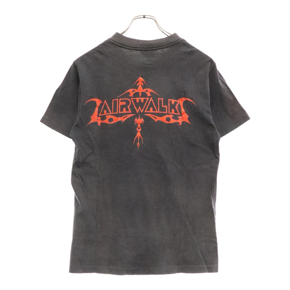 VINTAGE(ヴィンテージ) 90S VINTAGE AIR WALK SOFTEETタグ ヴィンテージ エアーウォーク プリント クルーネック 半袖Tシャツ カットソー ブラック