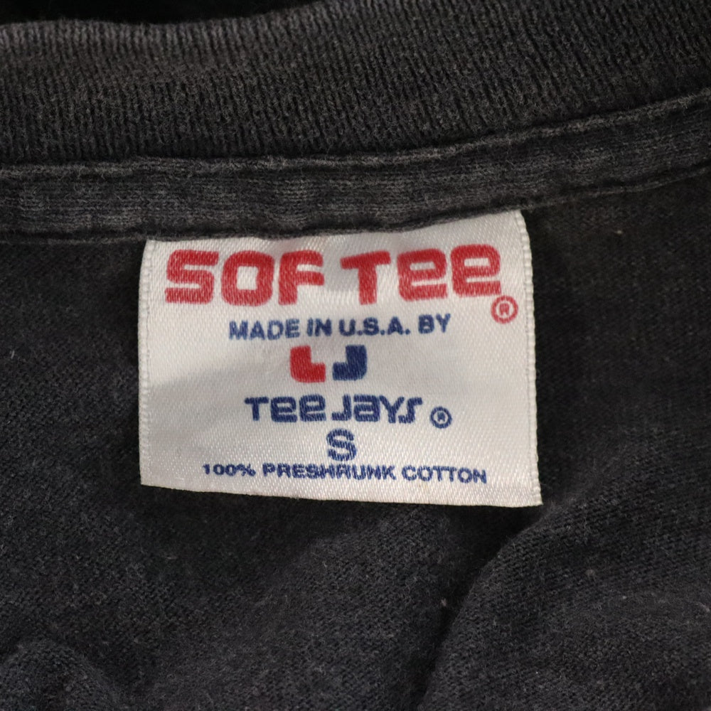 VINTAGE(ヴィンテージ) 90S VINTAGE AIR WALK SOFTEETタグ ヴィンテージ エアーウォーク プリント クルーネック 半袖Tシャツ カットソー ブラック