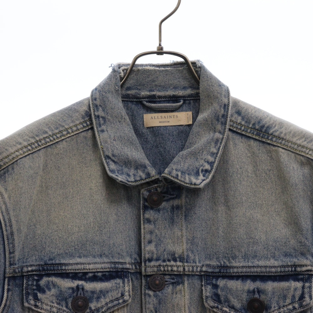 ALLSAINTS(オールセインツ) ダメージ加工デニムジャケット ブルー