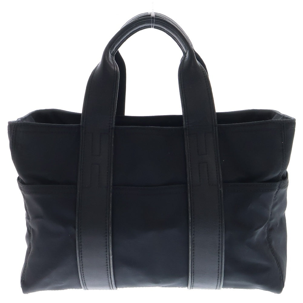 HERMES(エルメス) アカプルコ PM レザー ナイロン ハンドバッグ ブラック