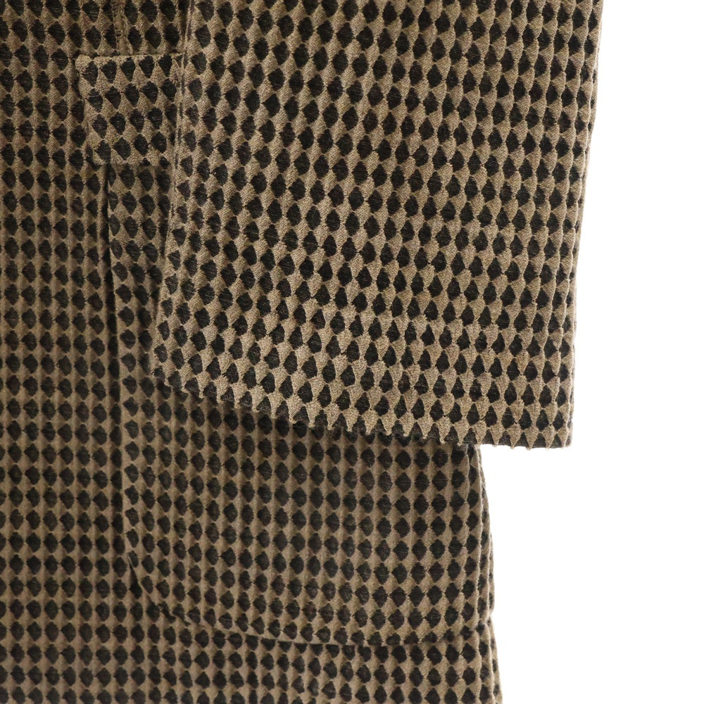 GIORGIO ARMANI(ジョルジオアルマーニ) BORGO21 ジャガード織 総柄 ショールカラー スモーキングジャケット カーキ レディース
