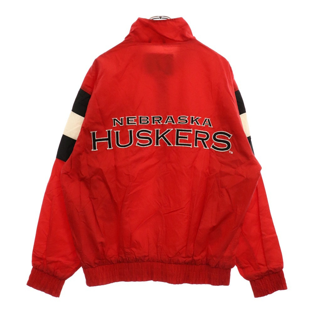 VINTAGE(ヴィンテージ) 90S VINTAGE LOGO7 NEBRASKA HUSKERS NYRON JACKET ヴィンテージ ロゴセブン ネブラスカハスカーズ ジップアップナイロンジャケット レッド