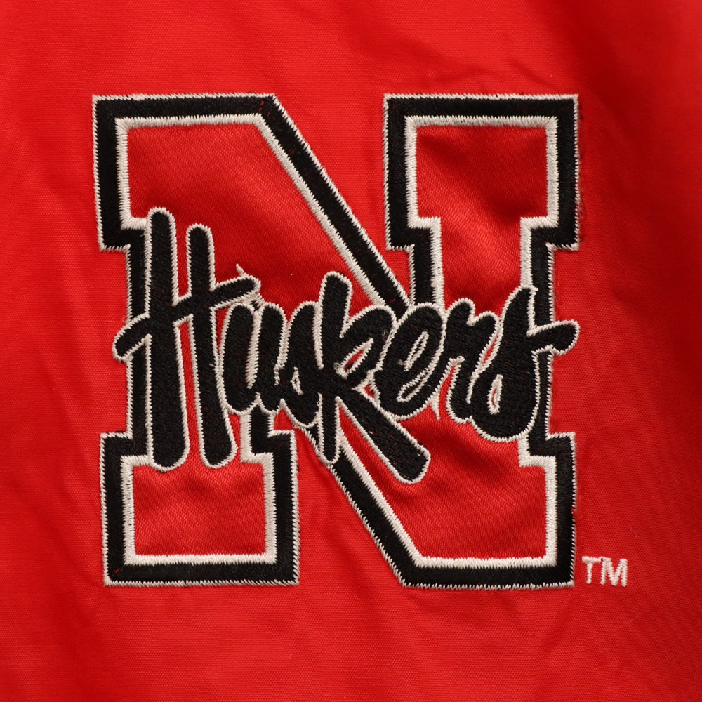VINTAGE(ヴィンテージ) 90S VINTAGE LOGO7 NEBRASKA HUSKERS NYRON JACKET ヴィンテージ ロゴセブン ネブラスカハスカーズ ジップアップナイロンジャケット レッド