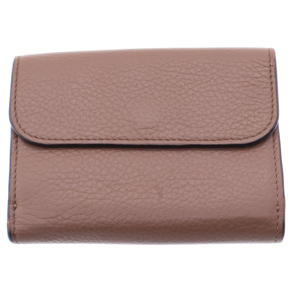 Chloe(クロエ) アルファベット スモール トリフォールド レザー コンパクトウォレット 三つ折り財布 ベージュ 03-21-60-65
