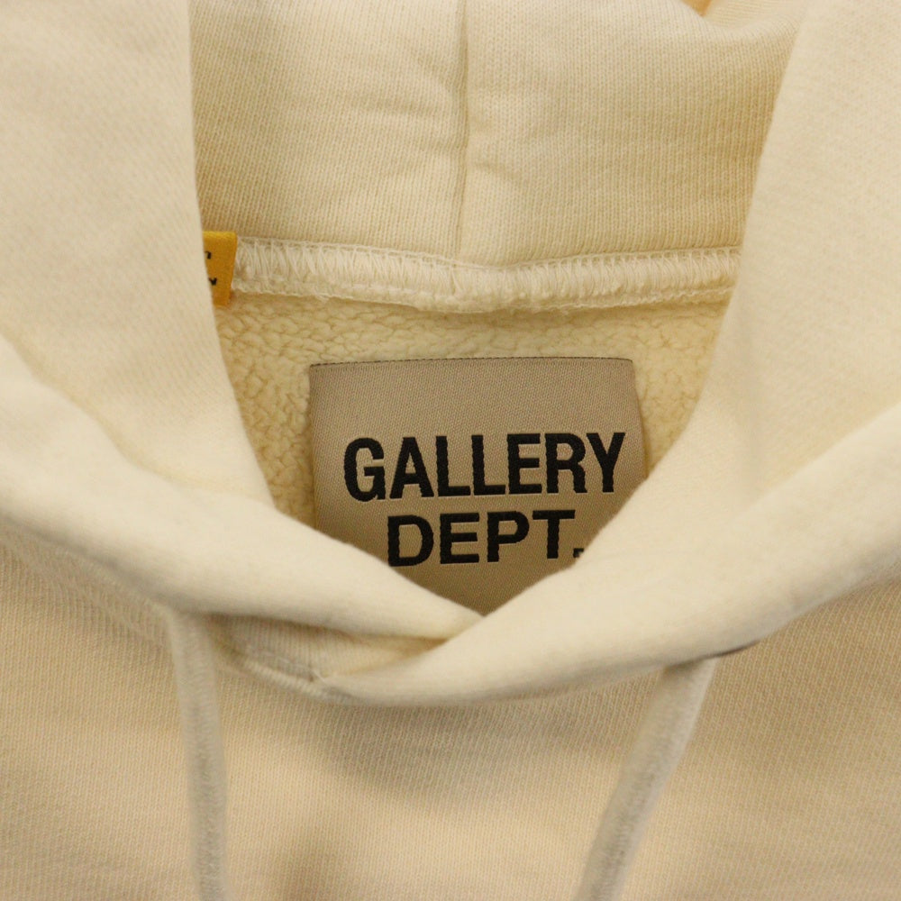 GALLERY DEPT.(ギャラリーデプト) Upside Down Logo Hoodie アップサイド ダウン フロントロゴプリント フーデッド プルオーバーパーカー スウェット アイボリー