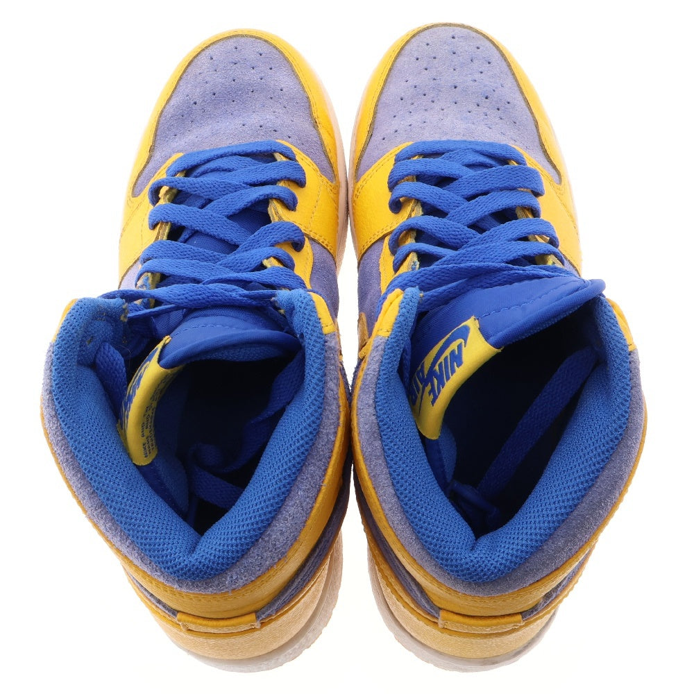 NIKE(ナイキ) 【観賞用 2013年製】 GS AIR JORDAN 1 ウィメンズ エアジョーダン1 レトロ レイニー ハイカットスニーカー ブルー/イエロー US6Y/24cm 575441-707