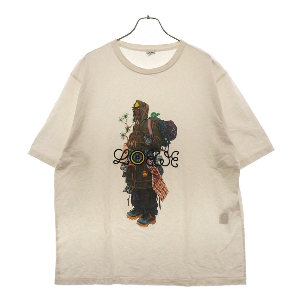 LOEWE(ロエベ) Gang box Print T-shirt ロゴ刺繍 ギャングボックス プリント 半袖Tシャツ カットソー ホワイト H664Y22J13
