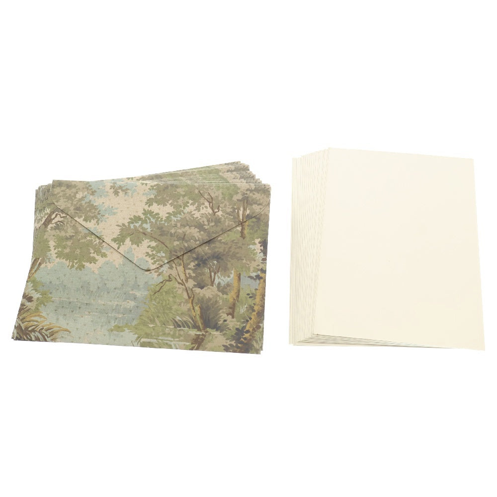 GUCCI(グッチ) LETTER SET レターセット 風景画 ハガキ 封筒 カーキ