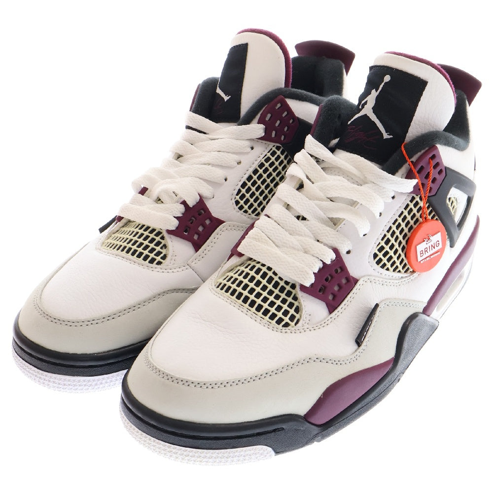 NIKE(ナイキ) ×Paris Saint Germain AIR JORDAN 4 RETRO パリサンジェルマン エアジョーダン レトロ ローカットスニーカー ホワイト/パープル US8/26.0cm CZ5624-100