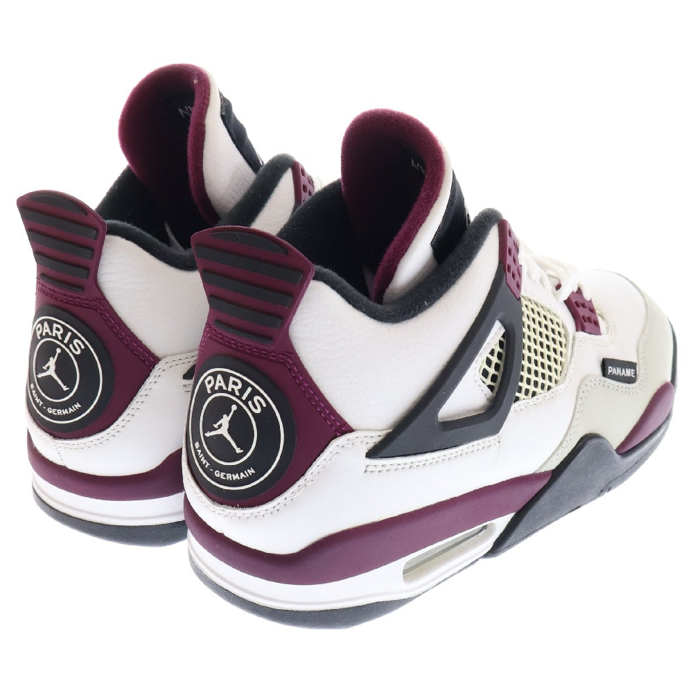 NIKE(ナイキ) ×Paris Saint Germain AIR JORDAN 4 RETRO パリサンジェルマン エアジョーダン レトロ ローカットスニーカー ホワイト/パープル US8/26.0cm CZ5624-100