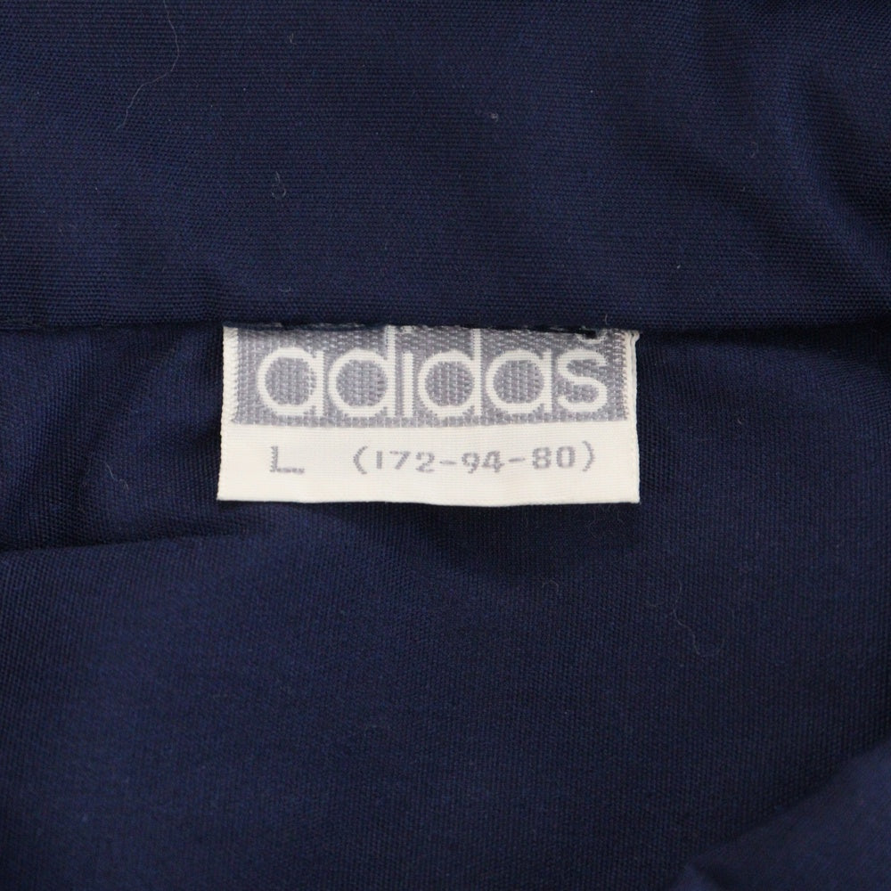 adidas(アディダス) 80S VINTAGE ヴィンテージ デサント社製 トレフォイルロゴ刺繍 パイル地 ボタンアップ ジャケット ブルゾン ネイビー ATR-312
