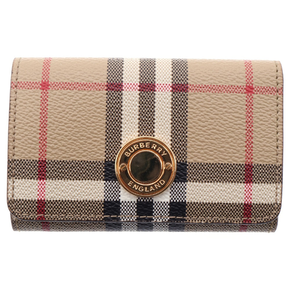 BURBERRY(バーバリー) LARK DFC ラーク ノバチェック スナップボタン 三つ折り財布 ウォレット ベージュ レディース 8070416