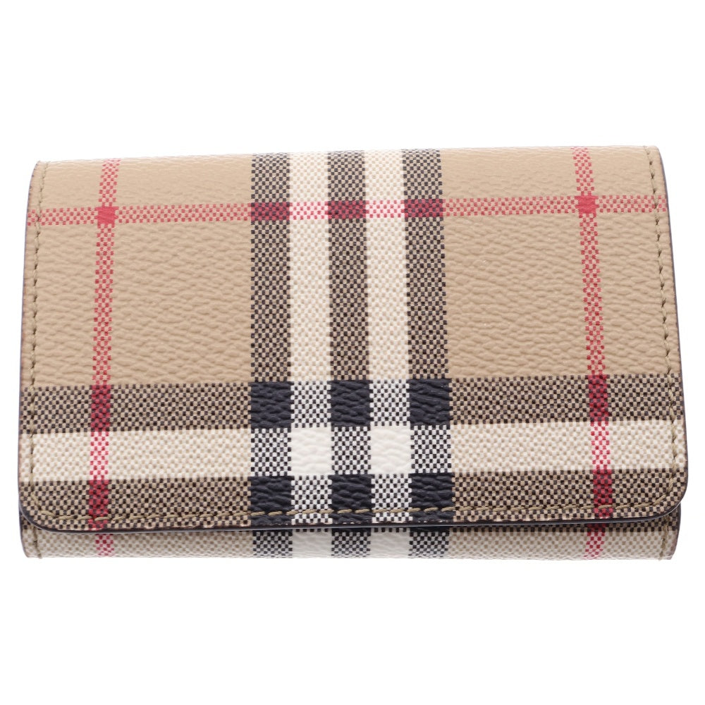 BURBERRY(バーバリー) LARK DFC ラーク ノバチェック スナップボタン 三つ折り財布 ウォレット ベージュ レディース 8070416