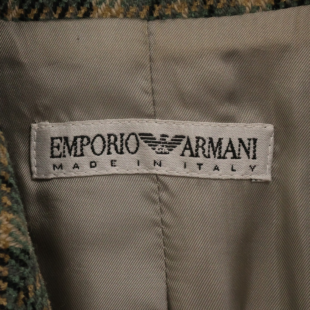 EMPORIO ARMANI(エンポリオアルマーニ) マドラスチェック 1B テーラードジャケット グリーン レディース