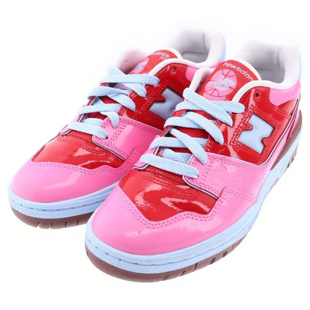 New Balance(ニューバランス) BB550YKC PATENT パテント エナメル ローカットスニーカー ピンク/レッド US6/24.0cm