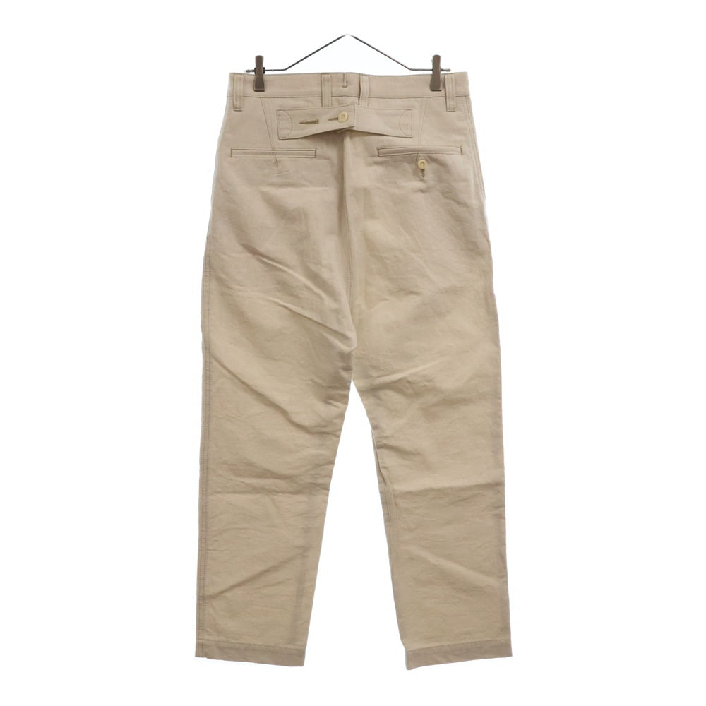 JUNYA WATANABE COMME des GARCONS(ジュンヤワタナベ コムデギャルソン) 19SS シンチバック付き ジップフライ リネン混 コットン テーパードパンツ ホワイト WE-P012