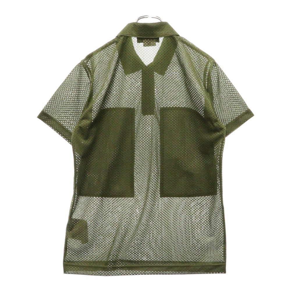 COMME des GARCONS HOMME DEUX(コムデギャルソン オムドゥ) フロントポケット メッシュ 半袖ポロシャツ ショートスリーブ カーキ DM-T006