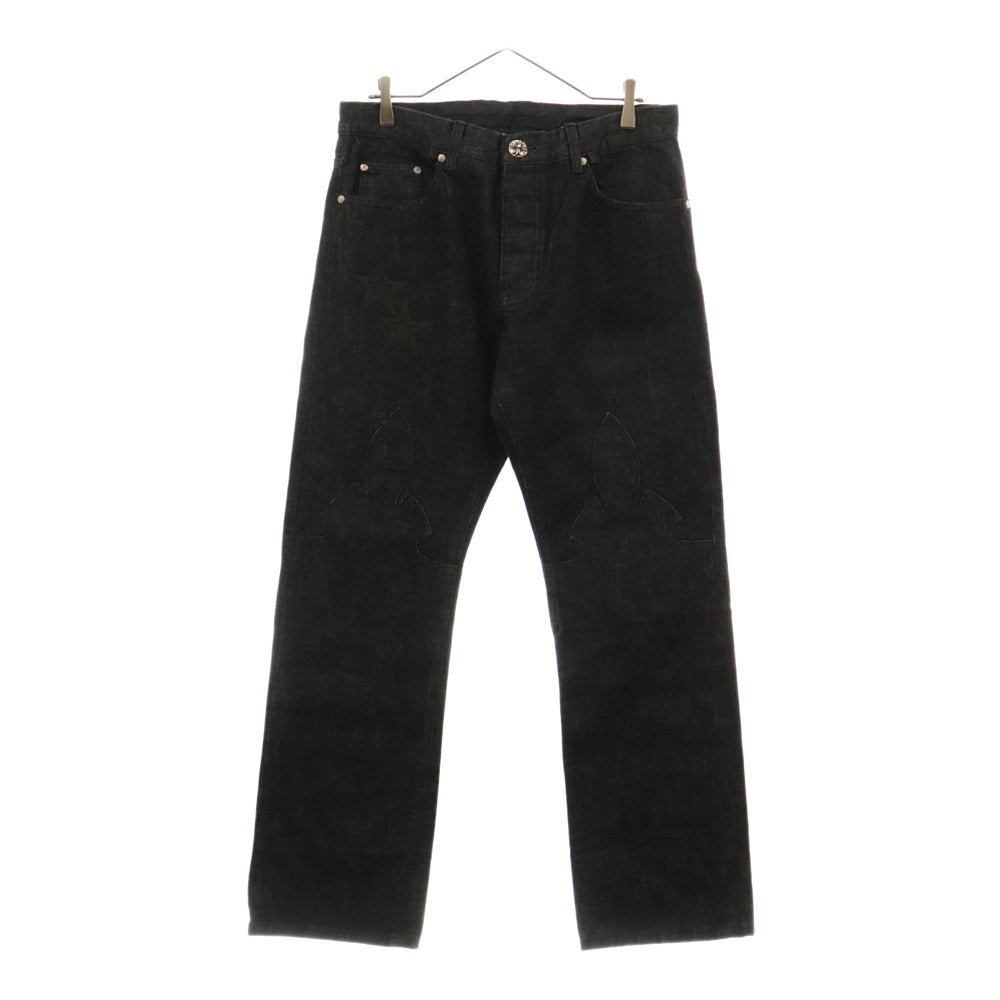 CHROME HEARTS(クロムハーツ) JEAN STRTLG FBRC スターパッチデニムパンツ ブラック