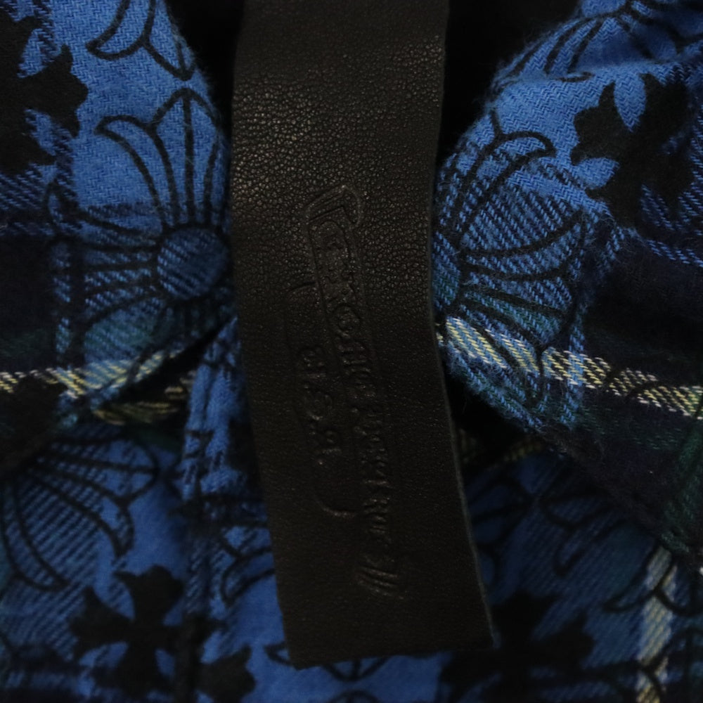 CHROME HEARTS(クロムハーツ) LOOSEENDS LS CHECK QUILTING ルーズエンド キルティング CHプラス 総柄チェック 長袖シャツ JVP ブルー