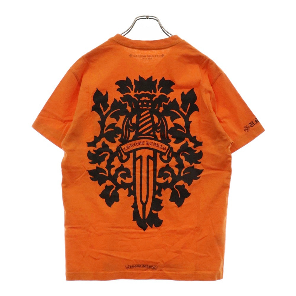 CHROME HEARTS(クロムハーツ) VINE DGR T-SHRT バッグダガープリントTシャツ 半袖カットソー ポケT オレンジ