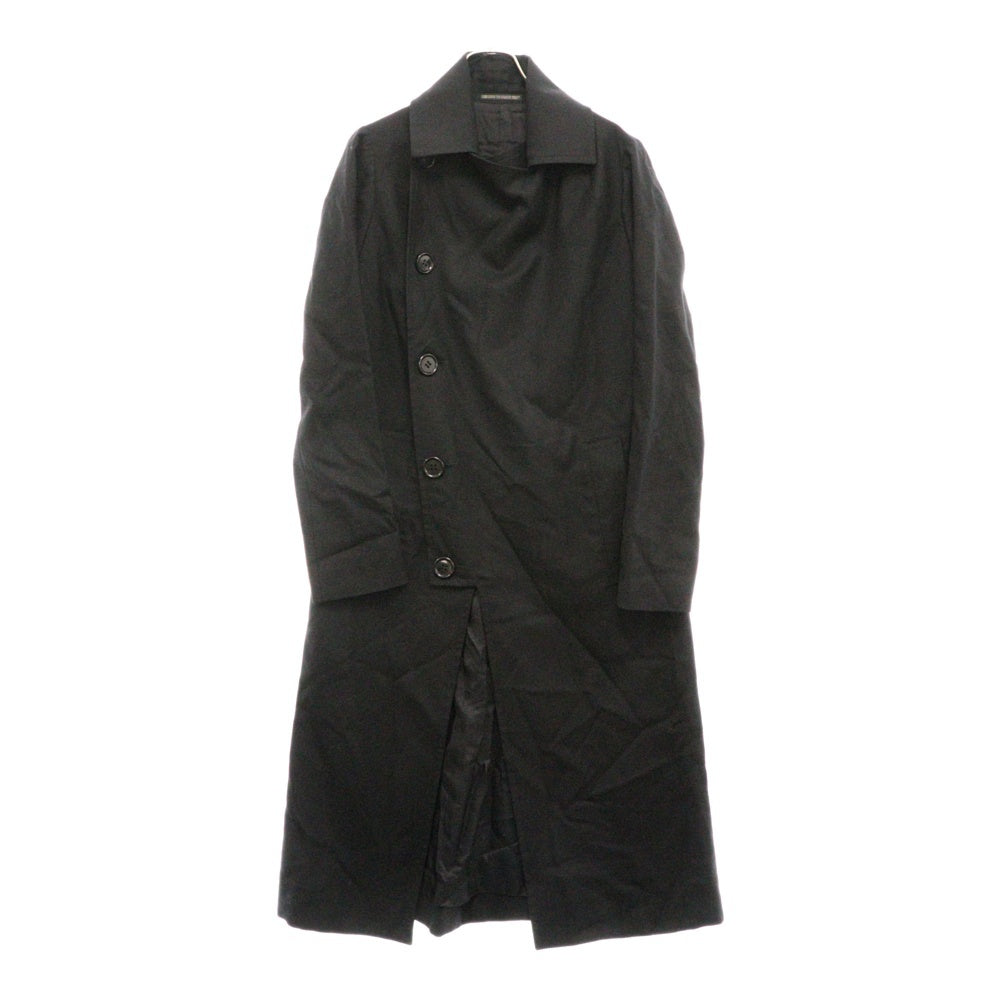 Yohji Yamamoto FEMME(ヨウジヤマモトファム) 変形 ウールギャバジン ダブルブレスト ロングコート レディース ブラック FN-C19-102