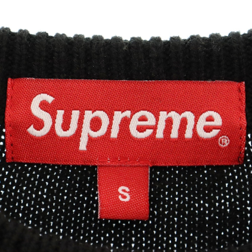 SUPREME(シュプリーム) 21AW Faces Sweater フェイスデザイン クルーネック ニットセーター ブラック