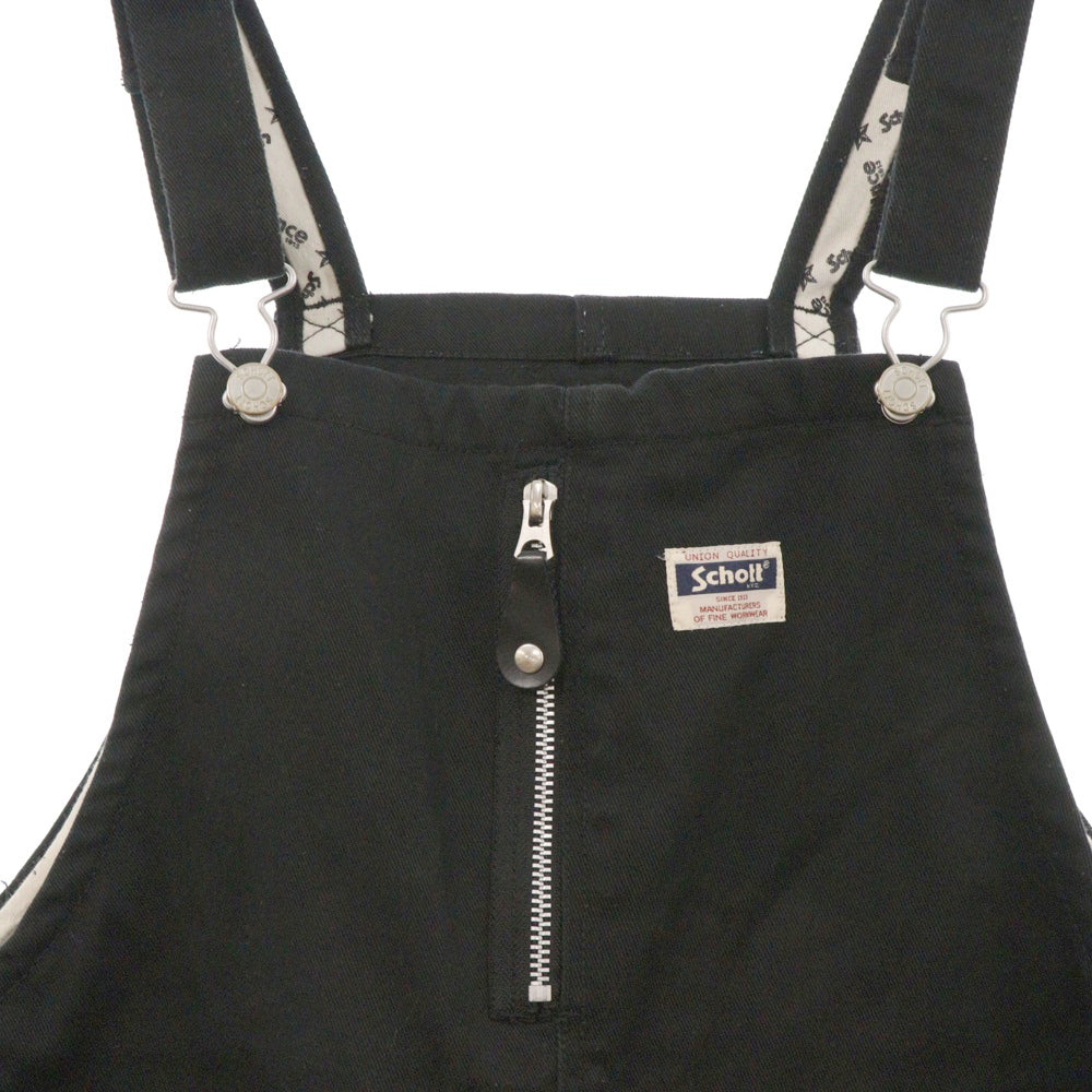 SCHOTT(ショット) TC OVERALL PANTS オーバーオール ツイルワークパンツ ブラック 3116032