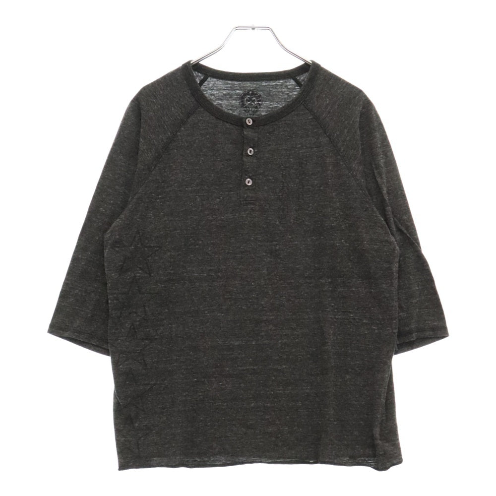 CHROME HEARTS(クロムハーツ) 7分丈 ヘンリーネック ポリエステル混 Tシャツ カットソー グレー