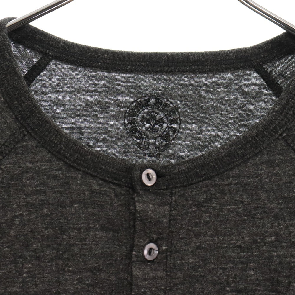 CHROME HEARTS(クロムハーツ) 7分丈 ヘンリーネック ポリエステル混 Tシャツ カットソー グレー