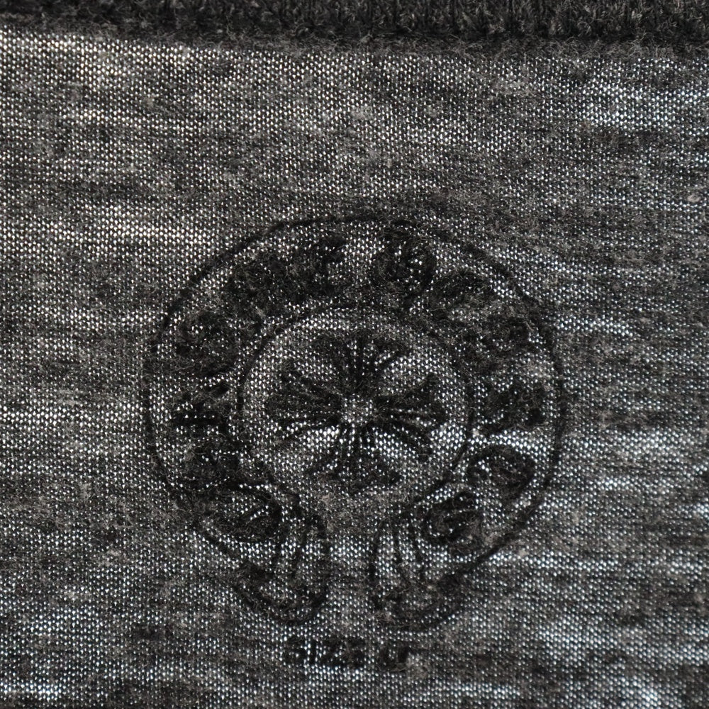 CHROME HEARTS(クロムハーツ) 7分丈 ヘンリーネック ポリエステル混 Tシャツ カットソー グレー