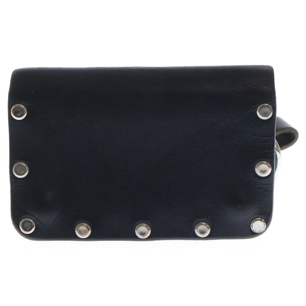 TENDERLOIN(テンダーロイン) PORTER T-STUD WALLET ウォレットチェーン付き スタッズ装飾 レザーウォレット 二つ折り財布 ブラック