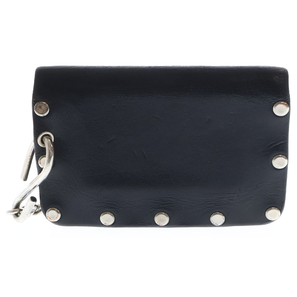 TENDERLOIN(テンダーロイン) PORTER T-STUD WALLET ウォレットチェーン付き スタッズ装飾 レザーウォレット 二つ折り財布 ブラック