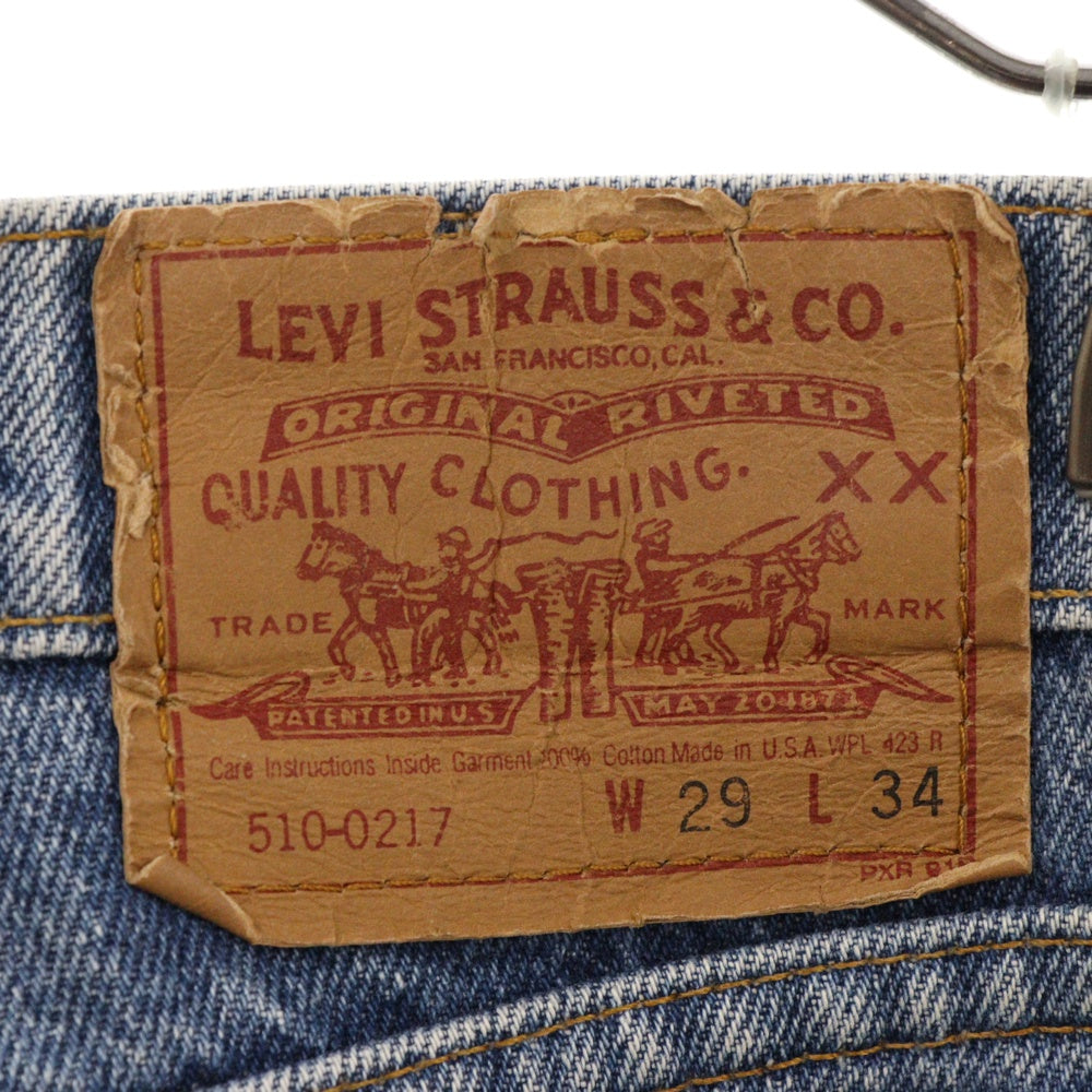 Levi's(リーバイス) 90S VINTAGE USA製 510-0217 ヴィンテージ ボタン裏525 ストレートデニム パンツ インディゴ