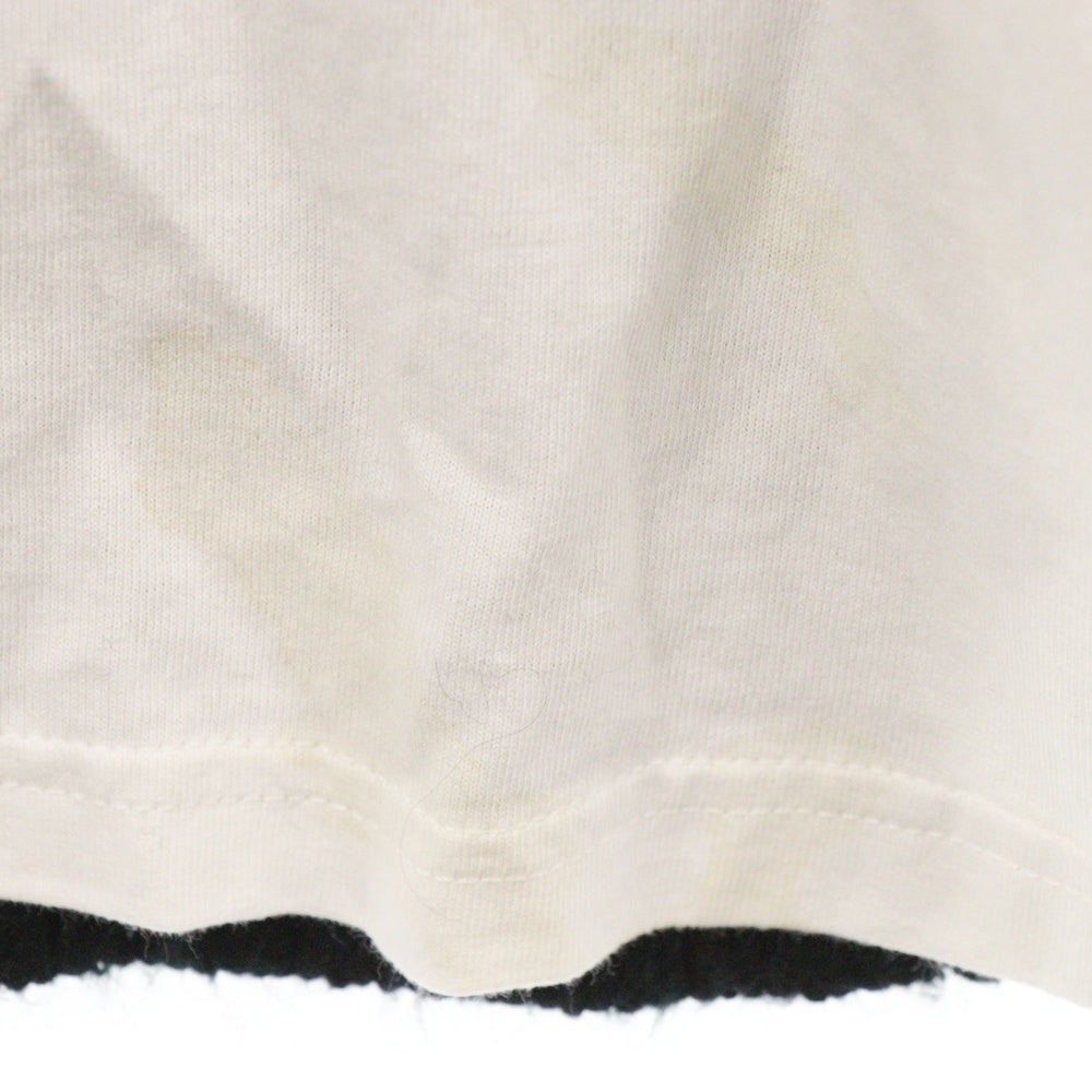 MM6 Maison Margiela(エムエムシックスメゾンマルジェラ) 23SS フロント ズームロゴ 異素材切り替え プルオーバー ニットセーター ブラック/ホワイト S52GP0144 S18190