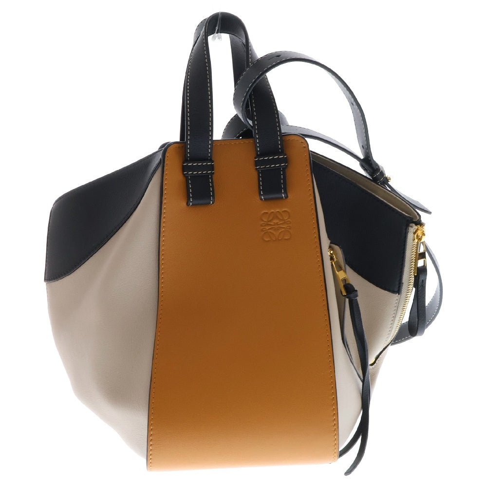 LOEWE(ロエベ) ハンモック スモール 2WAY レザー ショルダーバッグ ハンドバッグ ブラウン/ベージュ/ブラック レディース 387.30PS35