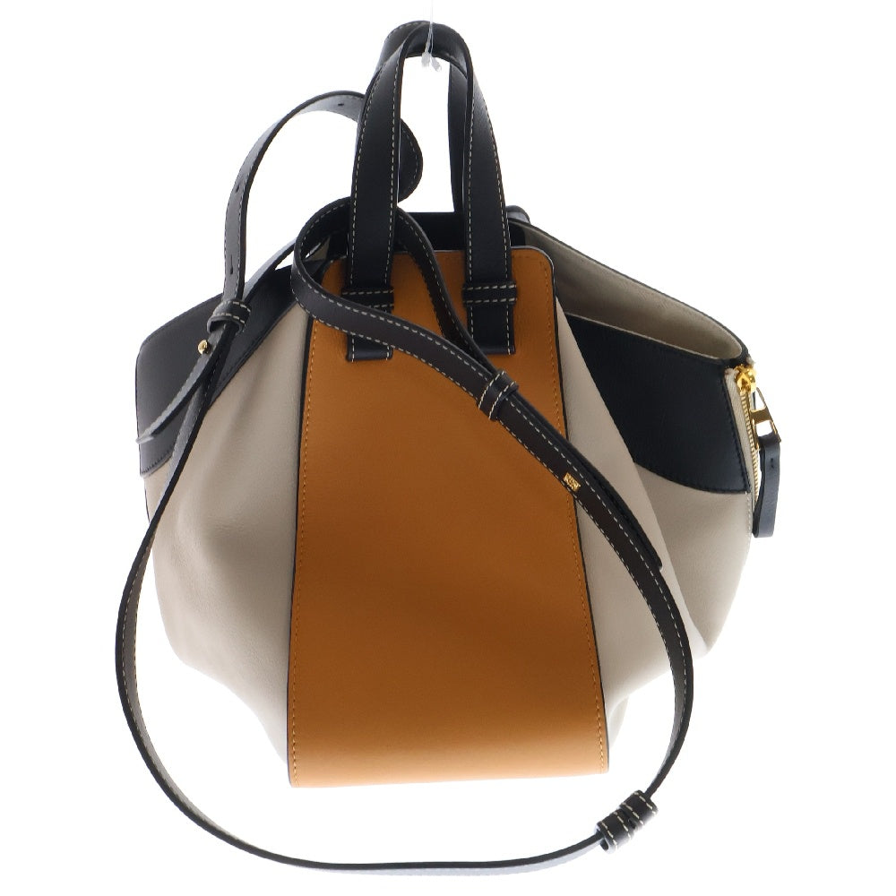 LOEWE(ロエベ) ハンモック スモール 2WAY レザー ショルダーバッグ ハンドバッグ ブラウン/ベージュ/ブラック レディース 387.30PS35
